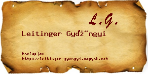 Leitinger Gyöngyi névjegykártya